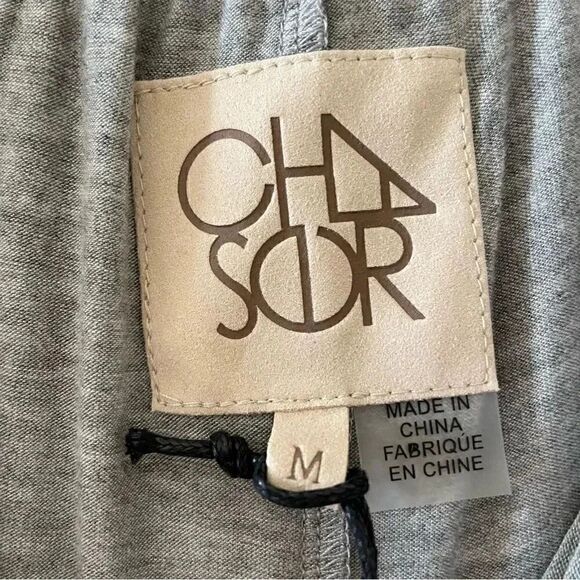 NWT Chaser  Paper Bag Waist Jersey Soft Wide Leg Heather Gray High Rise Pants M - Picture 13 of 13